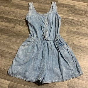 Playsuit Denim Light Washed Romper; small Women’s